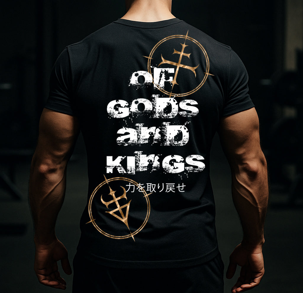 Limited Edition of Gods and Kings Workout Short Sleeve Shirt Workout T-Shirt for Men Crew Neck Casual Gym Cotton Everyday Tee