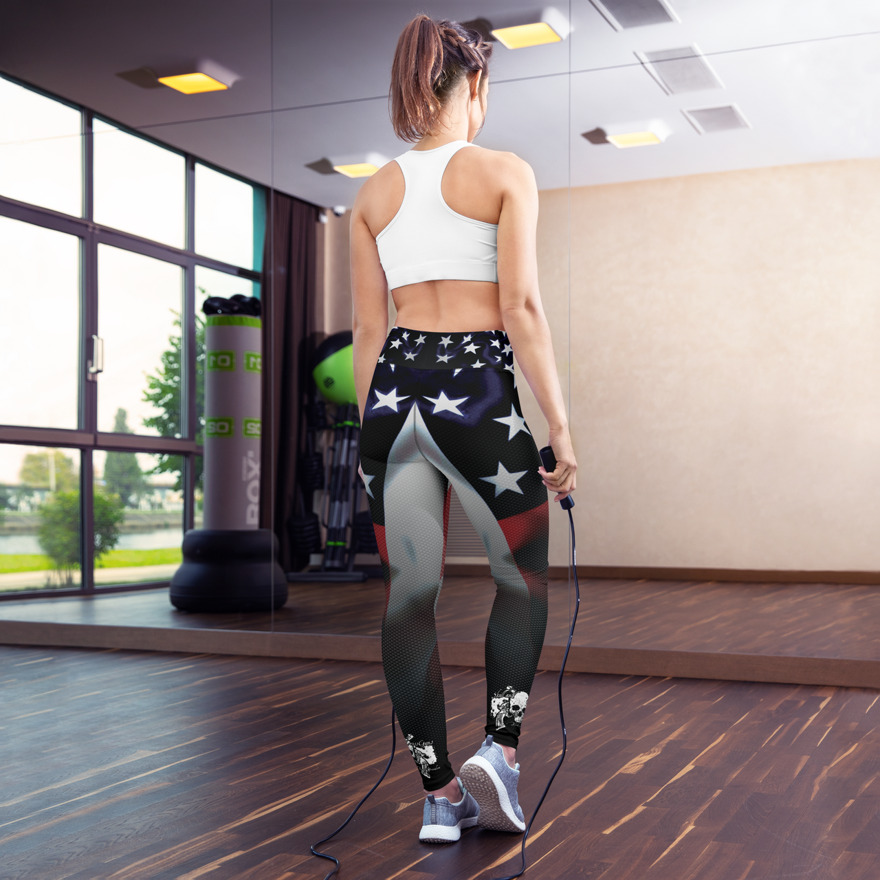 US Flag / Carbon Fiber Yoga Leggings