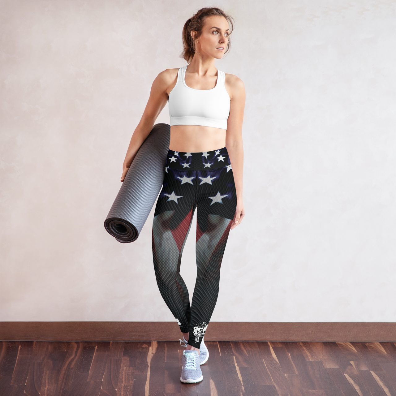 US Flag / Carbon Fiber Yoga Leggings