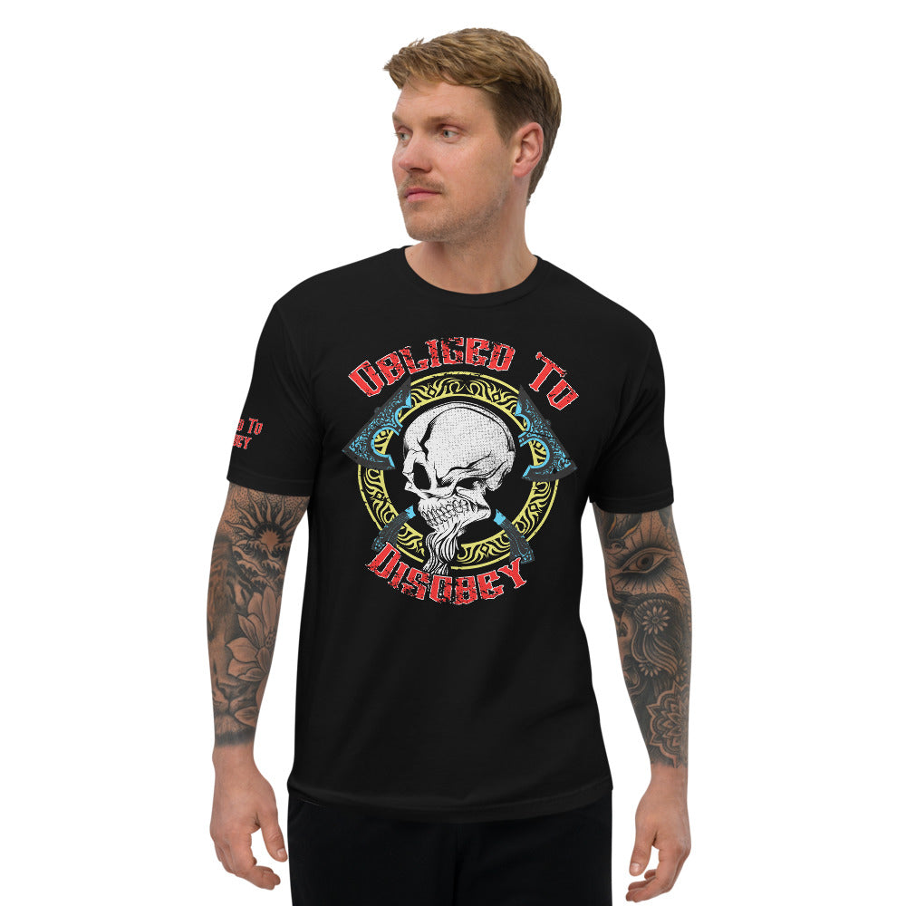 Obliged To Disobey / Viking Skull and Axes Short Sleeve T-shirt