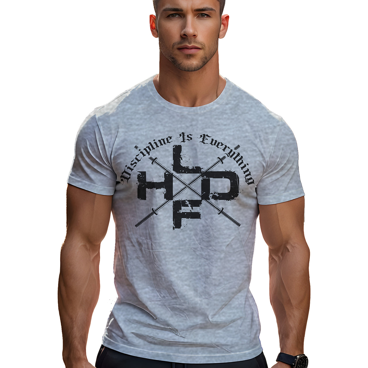 Lift Heavy Crossed Barbells "Discipline Is Everything" - American Military Patriot Gym - Unisex T-shirt for Men and Women