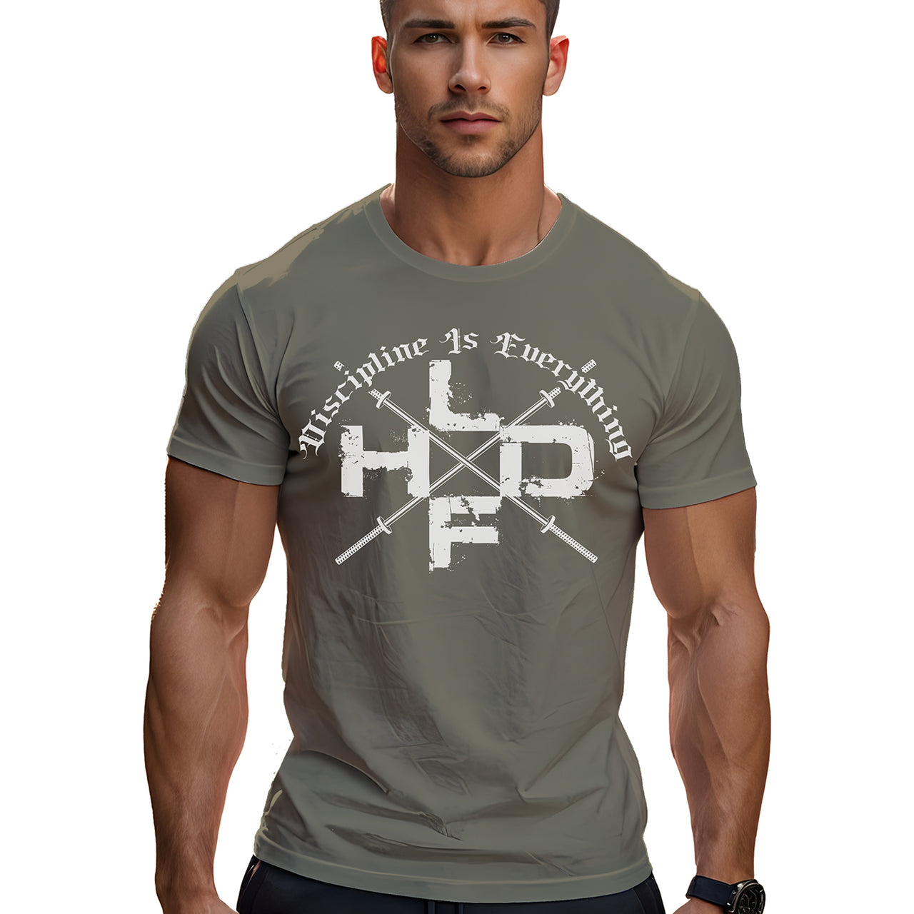 Lift Heavy Crossed Barbells "Discipline Is Everything" - American Military Patriot Gym - Unisex T-shirt for Men and Women