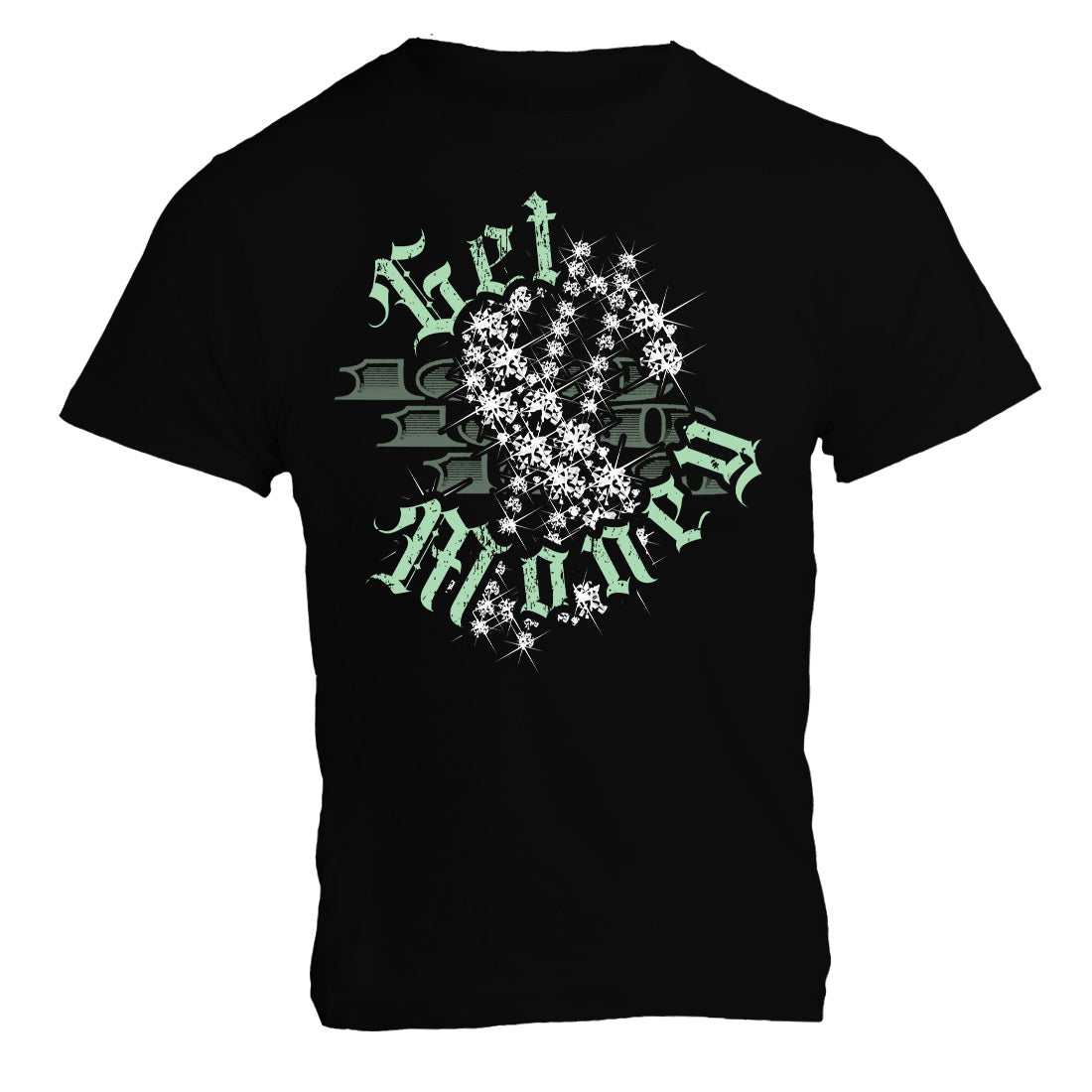 Get Money Tee - Skull and Crossguns • Bling Dollar Sign and 100 US Dollar Bill Graphic
