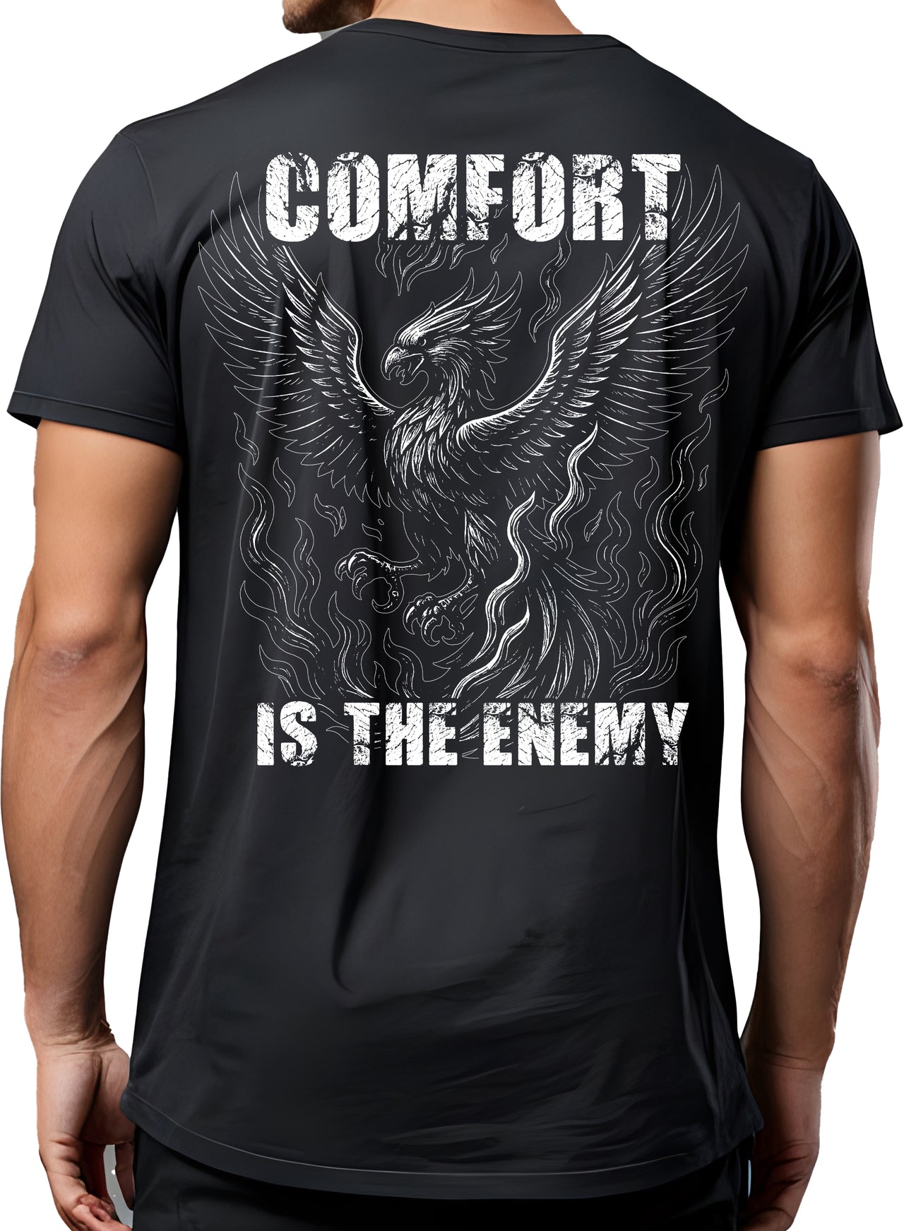 Comfort Is The Enemy with Phoenix – Heavyweight Gym Shirt Unisex Women Men T-Shirt