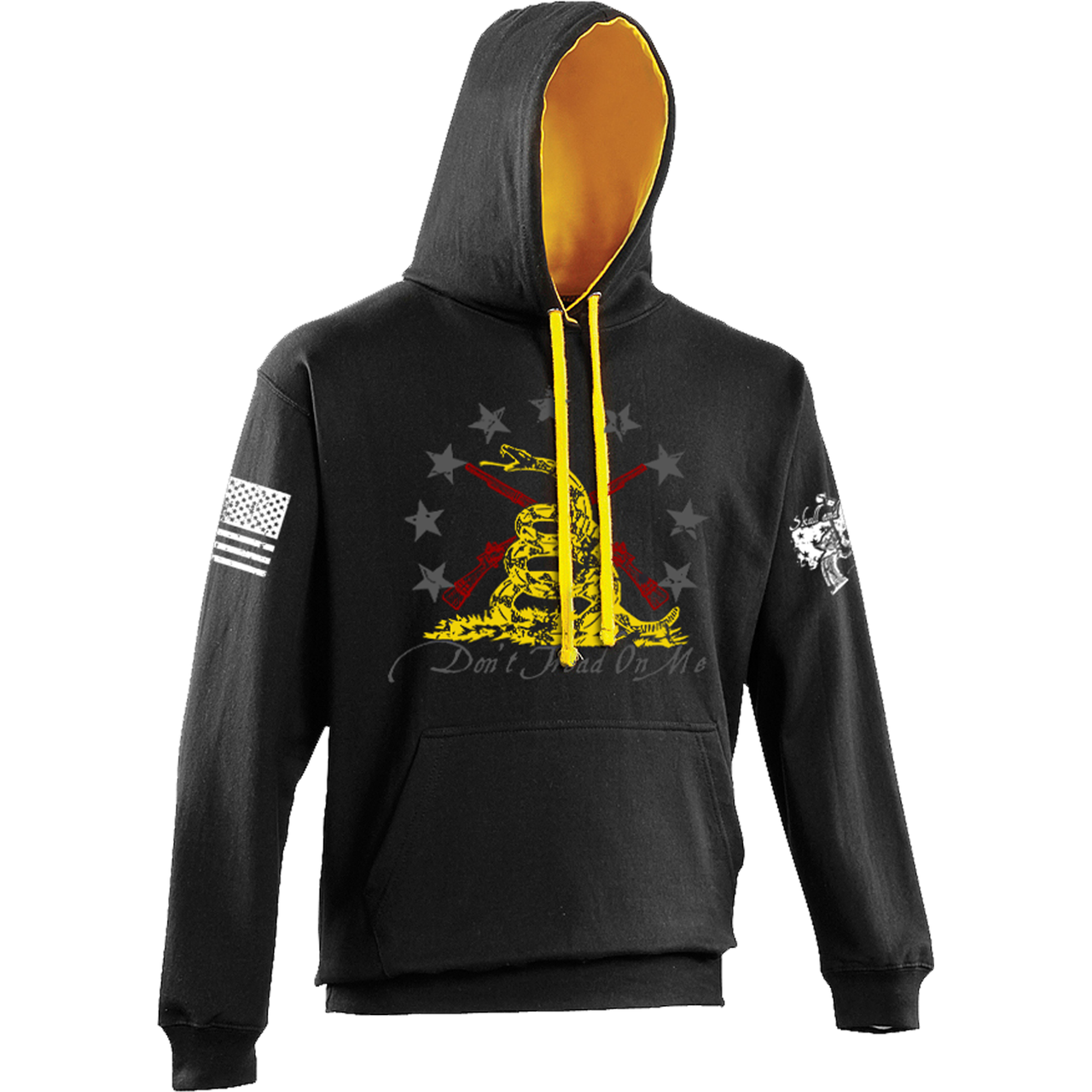 Don't Tread On Me Full Color - Gadsden Snake and Stars Two Tone Hoodie