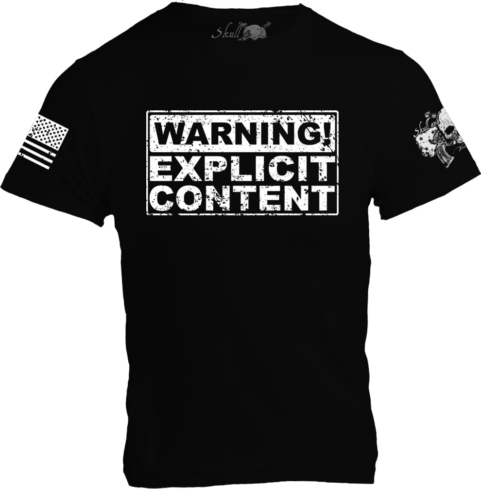 WARNING! Explicit Content Unisex T-Shirt - Black