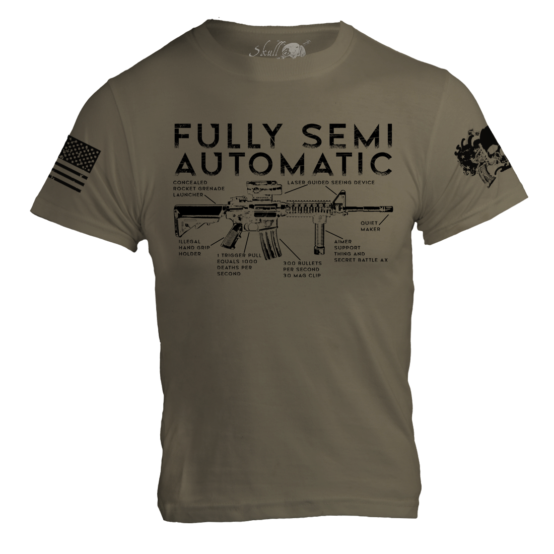 Fully Semi Automatic Funny AR15 Meme Mens TShirt