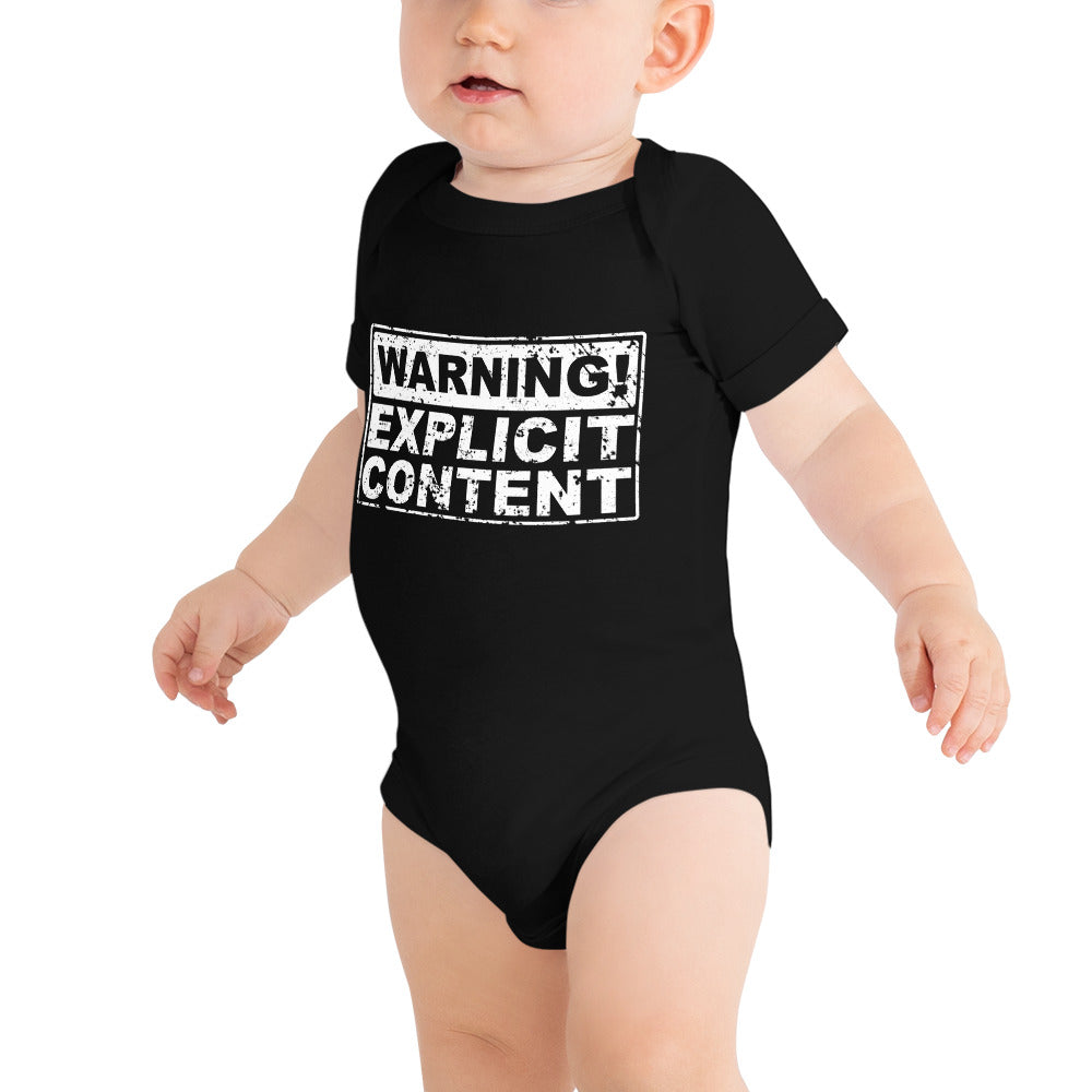 Warning Explicit Content Baby short sleeve one piece