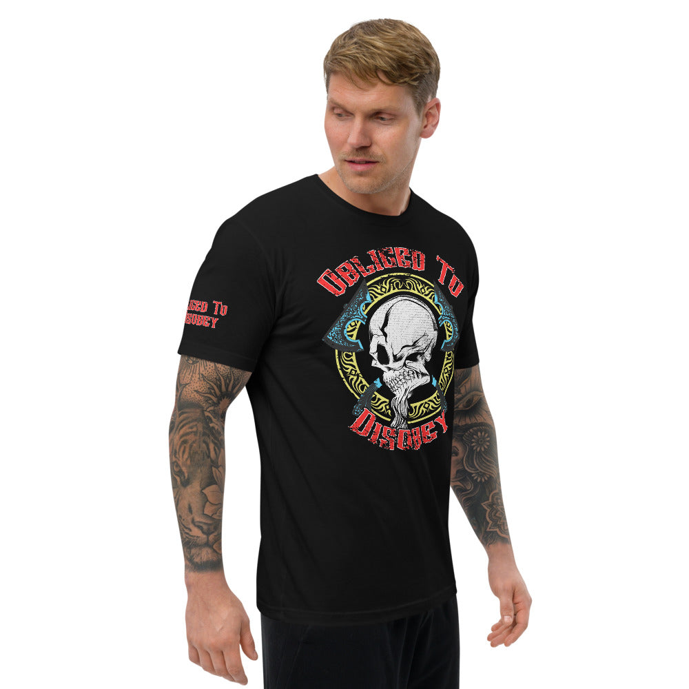 Obliged To Disobey / Viking Skull and Axes Short Sleeve T-shirt